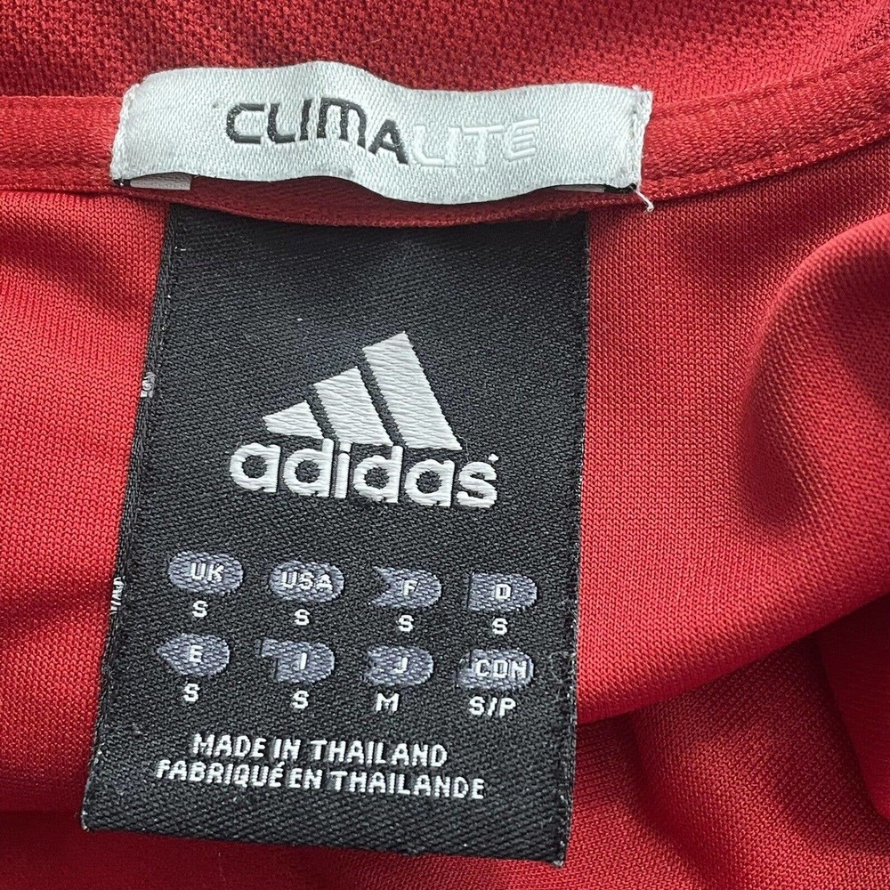 Adidas Full Zip Up Jacket Mens Small Tall Red Black Sporty Track Jacket - Picture 2 of 15